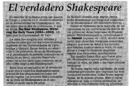 El Verdadero Shakespeare.