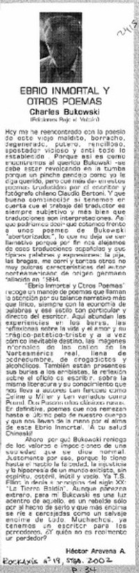 Ebrio inmortal y oros poemas