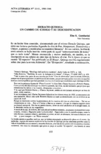 Horacio Quiroga: un cambio de código y su descodificación