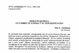 Horacio Quiroga: un cambio de código y su descodificación