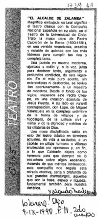 El Alcalde de Zalamea"