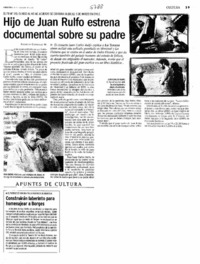 Hijo de Juan Rulfo estrena documental sobre su padre