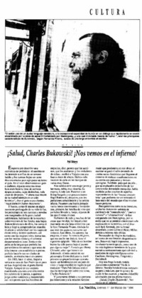 ¡Salud, Charles Bukowski! ¡Nos vemos en el infierno!