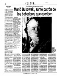 Murió Bukowski, santo patrón de los bebedores que escriben.