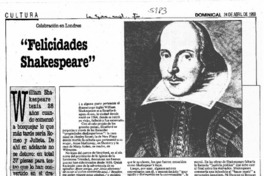 Felicidades Shakespeare".
