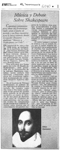 Música y debate sobre Shakespeare.