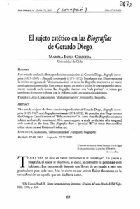 El Sujeto estético en las biografías