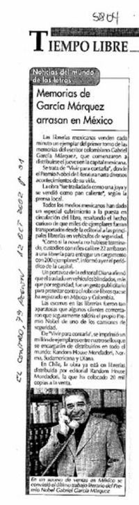 Memorias de García Márquez arrasan en México.