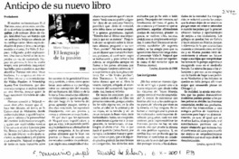 Anticipo de su nuevo libro.