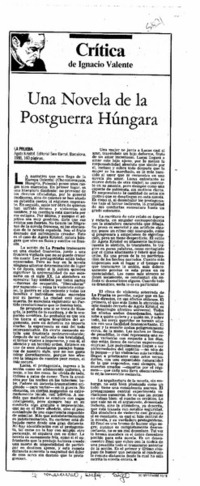 Una novela de la postguerra húngara