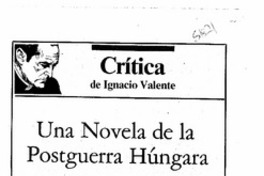 Una novela de la postguerra húngara