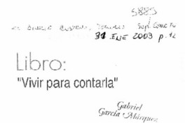 Vivir para contarla.