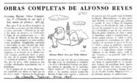 Obras completas de Alfonso Reyes.