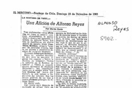Una afición de Alfonso Reyes