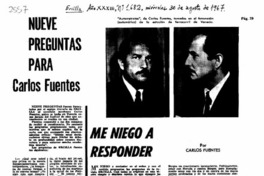 Nueve preguntas para Carlos Fuentes.