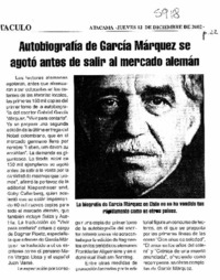 Autobiografía de García Márquez se agotó antes de salir al mercado alemán.