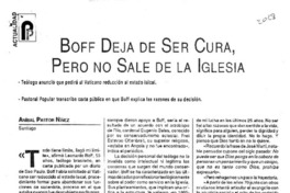 Boff deja de ser cura pero no sale de la Iglesia