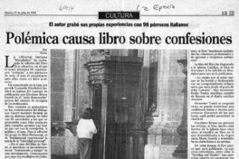 Polémica causa libro sobre confesiones.