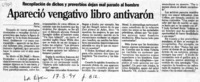 Apareció vengativo libro antivarón.