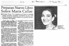 Preparan nuevo libro sobre María Callas.