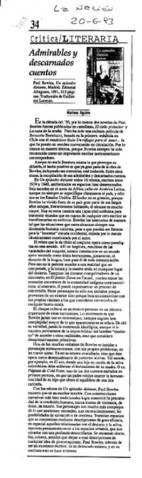 Admirables y descarnados cuentos