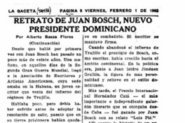 Retrato de Juan Bosch, nuevo Presidente dominicano