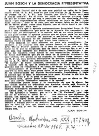 Juan Bosch y la democracia representativa