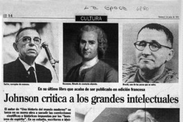 Johnson critica a los grandes intelectuales