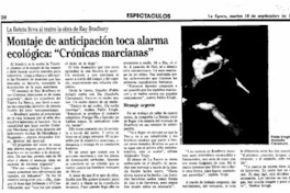 Montaje de anticipación toca alarma ecológica, "Crónicas marcianas".