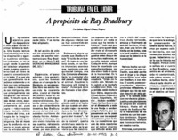A propósito de Ray Bradbury