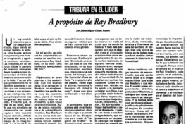 A propósito de Ray Bradbury