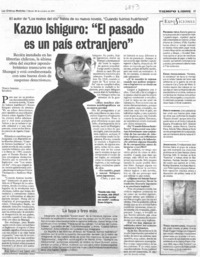 Kazuo Ishiguro: "el pasado es un país extranjero"