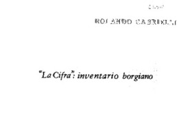 "La Cifra": inventario borgiano