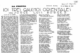 Los tres gauchos orientales