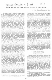 Semblanza de don Jorge Isaacs