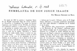Semblanza de don Jorge Isaacs