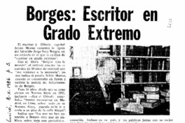 Borges: escritor en grado extremo