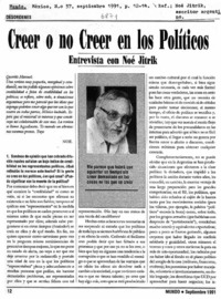 Creer o no creer en los políticos.