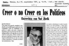 Creer o no creer en los políticos.
