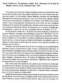 El Precursor velado:R.L. Stevenson en la obra de Borges