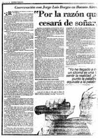 "Por la razón que no cesará de soñar..."