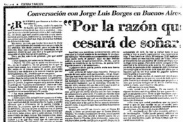 "Por la razón que no cesará de soñar..."