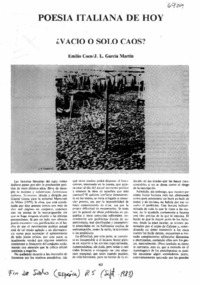 Poesía italiana de hoy