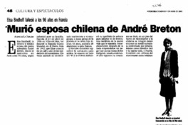 Murió esposa chilena de André Breton.
