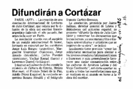 Difundirán a Cortázar.