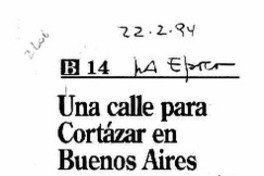 Una Calle para Cortázar en Buenos Aires.
