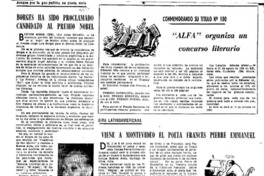 Borges ha sido proclamdo candidato al premio nobel