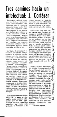 Tres caminos hacia un intelectual: J. Cortázar