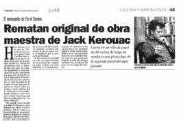 Rematan original de obra maestra de Jac Kerouac.