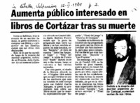 Aumenta público interesado en libros de Cortázar tras su muerte.
